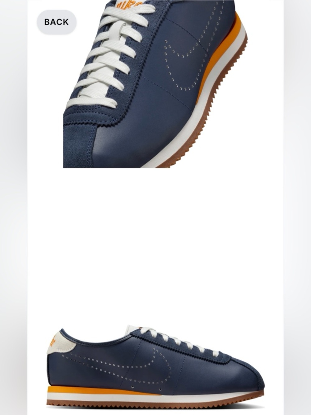 Nike Cortez Leather Midnight Navy/Summit White/Gum Medium Brown/Bright Ceramic - Picture 5 of 6